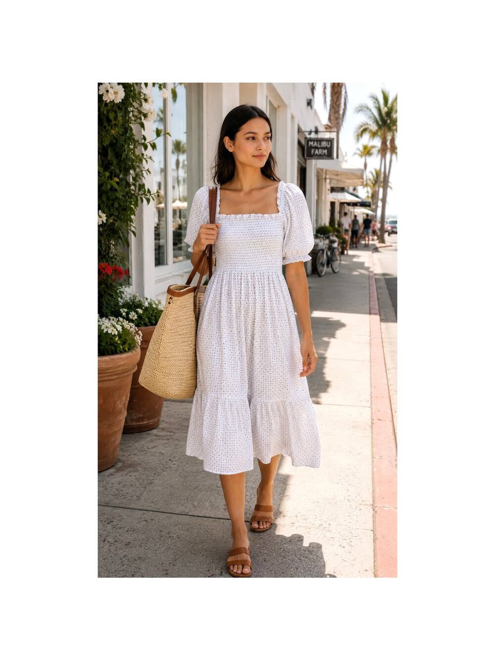 Hill House XXS The Nesli Nap Dress $178 Paisley Print Puff Sleeves Midi Smocked